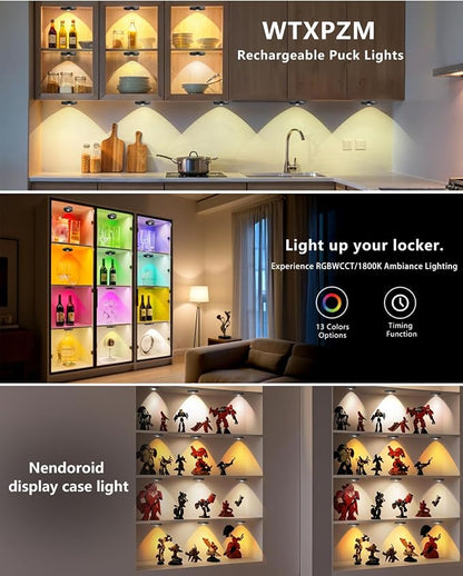 Puck Lights with Remote Control, 2000mAh Rechargeable Cabinet Light, Under - Image 3
