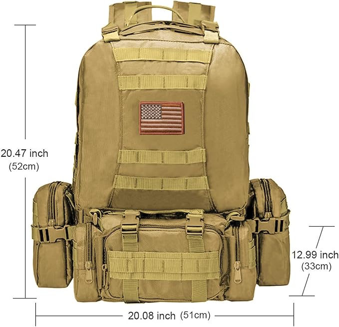 CVLIFE Tactical Backpack Military Army Rucksack 60L Large Assault Pack - Image 3