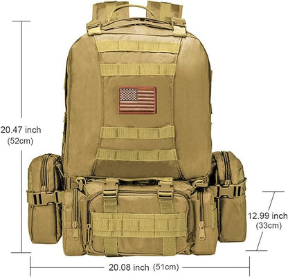 CVLIFE Tactical Backpack Military Army Rucksack 60L Large Assault Pack - Image 3