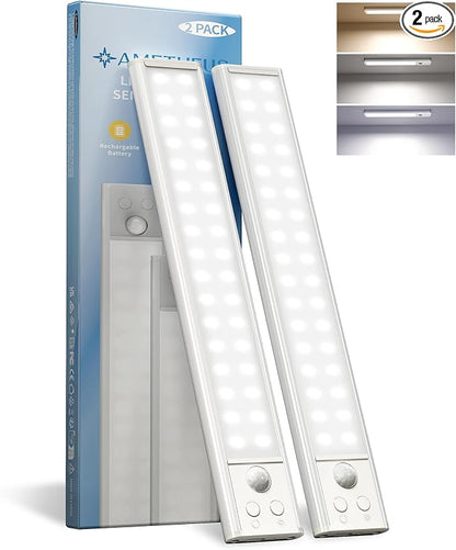 10inch Under Cabinet Lights, Wireless Closet Light, Motion Sensor, 1800mAh by AMETHEUS