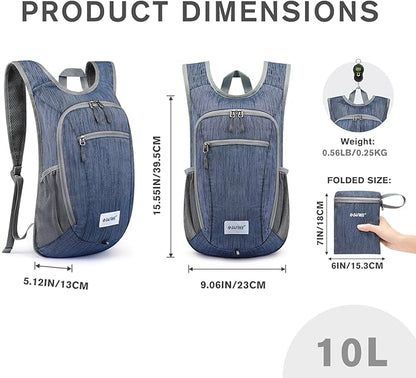 G4Free 10L/15L Hiking Backpack Lightweight Packable Hiking Daypack Small Travel - Image 3