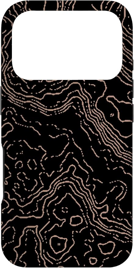 Topography Black & Brown Abstract Pattern Topographic Map Case by Unknown