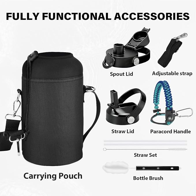 One Gallon Insulated Water Bottle, Triple Wall 128 oz Stainless Steel Wide - Image 5
