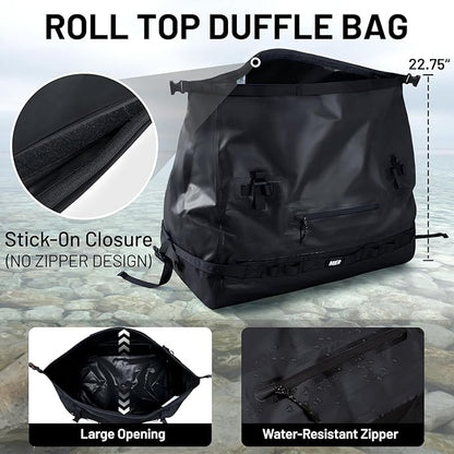 MIER Waterproof Duffel Bag Motorcycle Dry Bag Backpack Large Roll-Top Heavy - Image 4