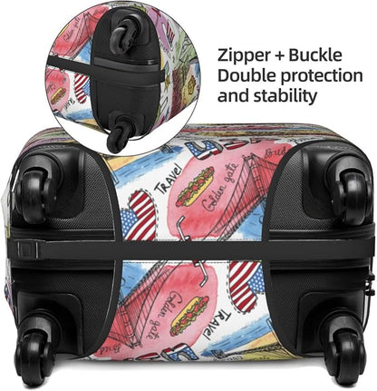 USA Landmarks Print Elastic Luggage Cover, Suitcase Protector - Image 4