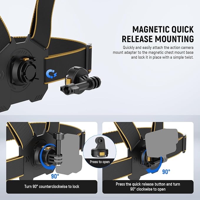 NEEWER Chest Mount Harness for Action Camera, Adjustable Hand Free Chest Strap - Image 5