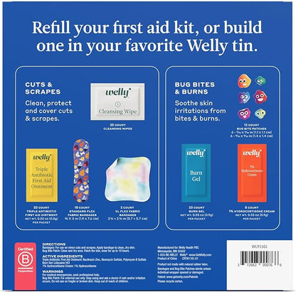 Welly First Aid Kit Refill Carton | Includes Individual Bandages, Cleansing - Image 2
