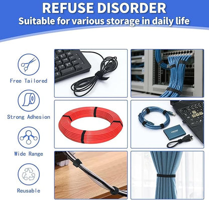 2In x 50Ft Reusable Cable Ties Hook and Loop Roll | Tie Down Straps, Nylon - Image 2