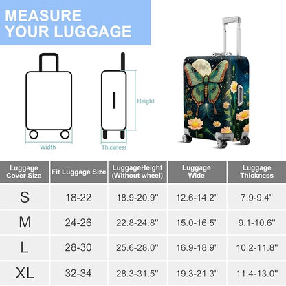 Moonlit Butterfly Flower MothTravel Luggage Cover -Stretchable Airplane - Image 7