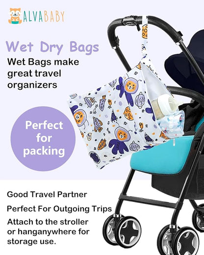 ALVABABY 3 Cloth Diaper Wet Dry Bags Waterproof Reusable - Image 5