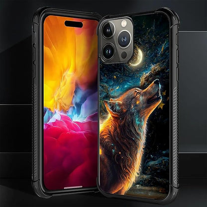 for iPhone 16 Pro Max Case, Star Cave Hungry Wolf Pattern Graphic Design Girl - Image 7
