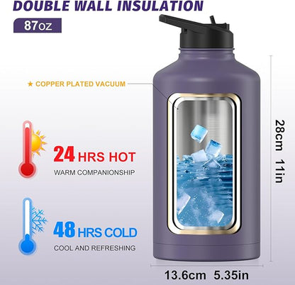 87oz Insulated Water Bottle, BPA Free&Leak Proof, 1.5 Gallon Stainless Steel - Image 3