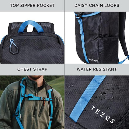 Tezos Juniper Daypack, Lightweight Hiking Backpack and Hydration Pack - Image 3