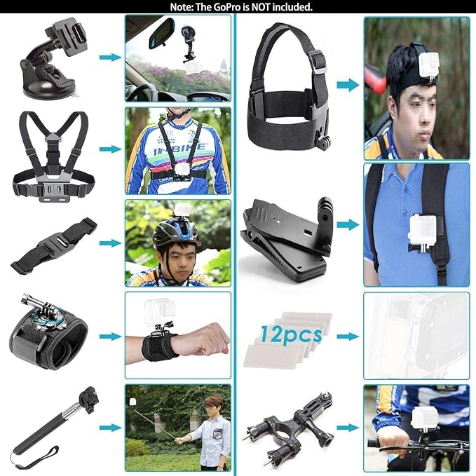 Navitech 50-in-1 Action Camera Accessories Combo KIt - Image 2