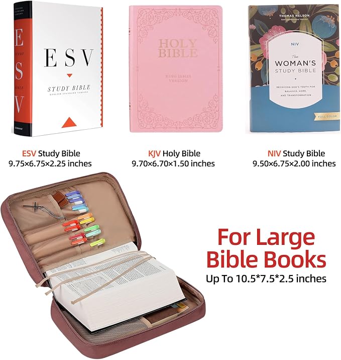 FINDCOZY Bible Cover for Women, Durable Carrying Book Case Church Bag for - Image 2