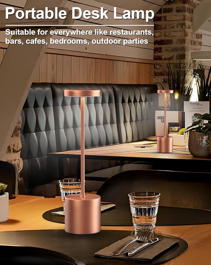 Swinerton Cordless Table Lamps Rechargeable, Portable LED Desk Lamp, 5000mAh - Image 4