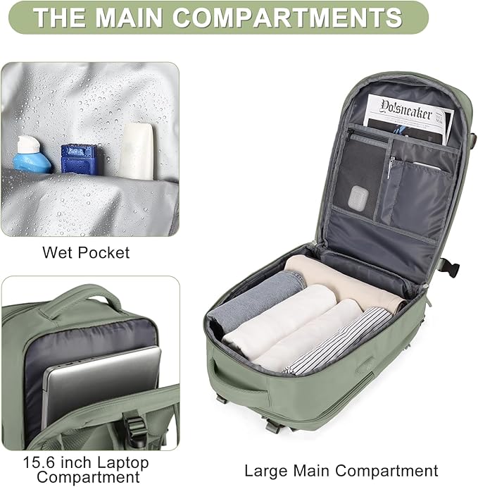 coofay Travel Backpack For Women Men Airline Approved Carry On Backpack Flight - Image 5