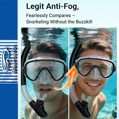 Bairuifu 2-Pack Snorkel Gear for Adults | Enhanced Anti-Fog & Anti-Leak - Image 2