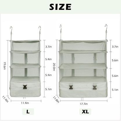 Surblue Hanging Closet Storage Bag Collapsible 3-Shelf Washable Oxford Fabric - Image 2