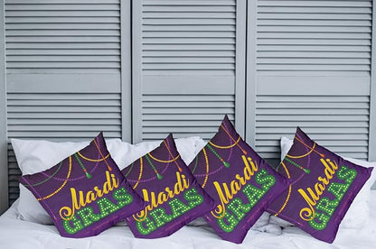 Ambesonne Mardi Gras Throw Pillow Cushion Case Pack of 4, Beads and Tassels - Image 2