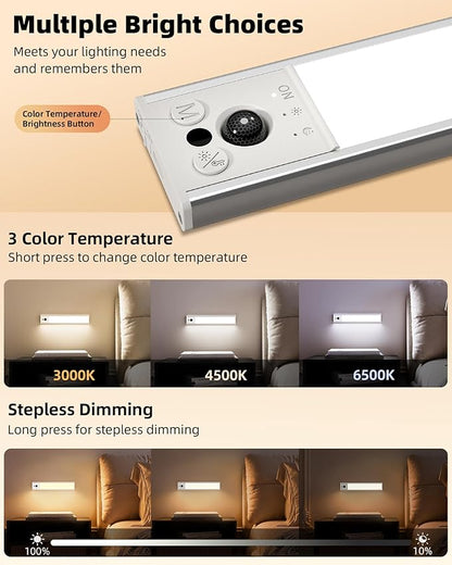 EZVALO 10inch Under Cabinet Lighting, Rechargeable Motion Sensor Light Indoor - Image 6