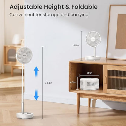TriPole Portable Standing Fan, 8000mAh Rechargeable Oscillating Fan - Image 6