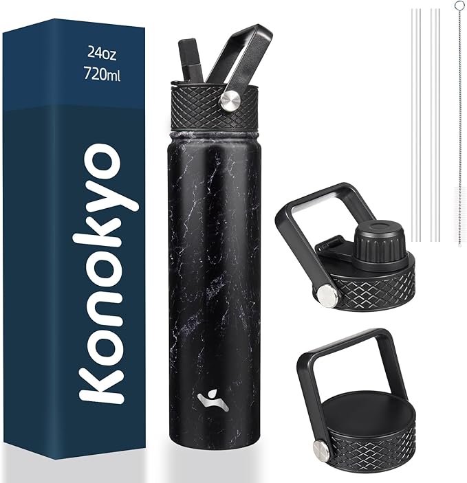 Konokyo Insulated Water Bottle 24oz Stainless Steel Sport Bottles by Konokyo