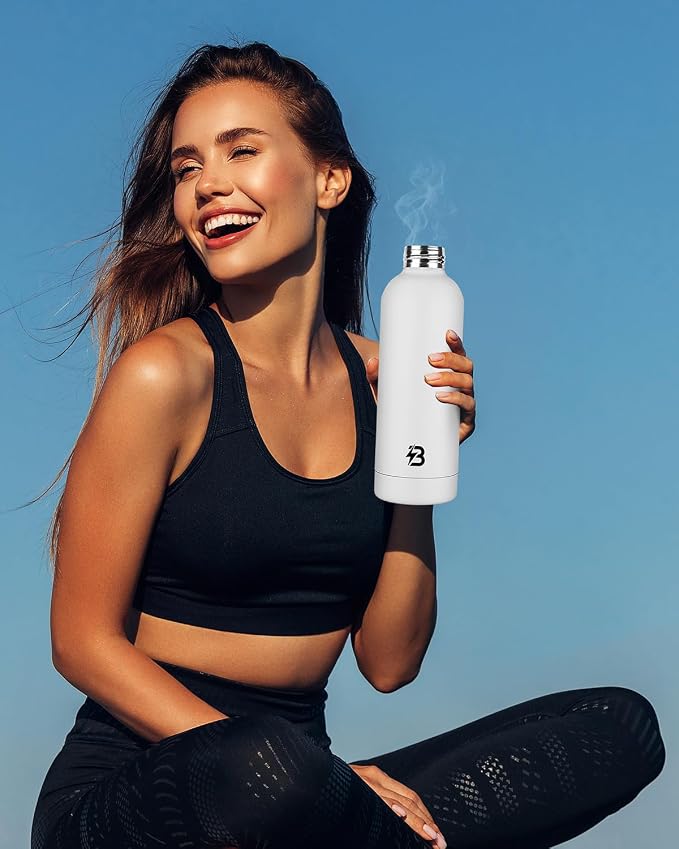 Insulated Water Bottle with Lid, 17 oz Reusable Leak-Proof Metal Stainless - Image 6