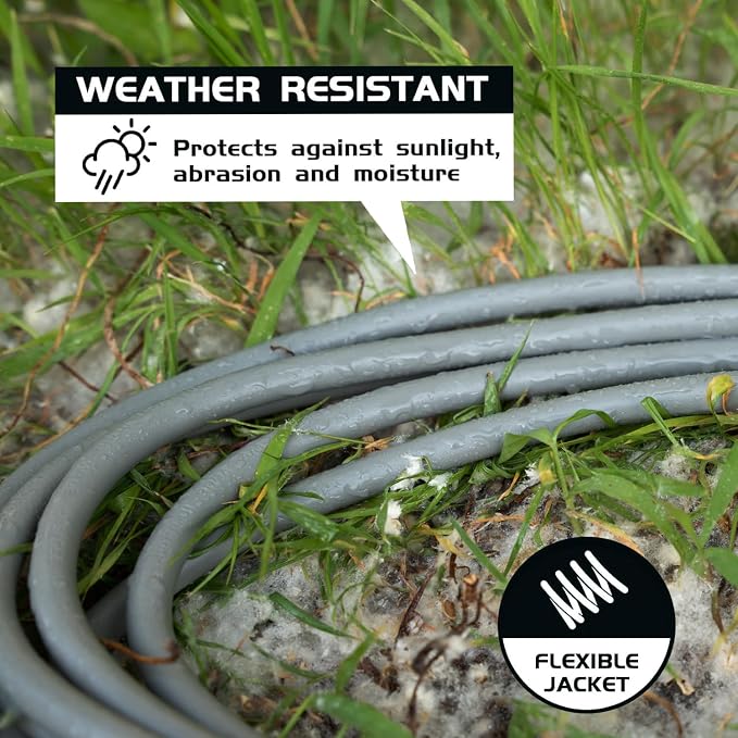 Indoor Outdoor Extension Cord Weatherproof, UL Certified, 16 Gauge 6FT Grey 3 - Image 3