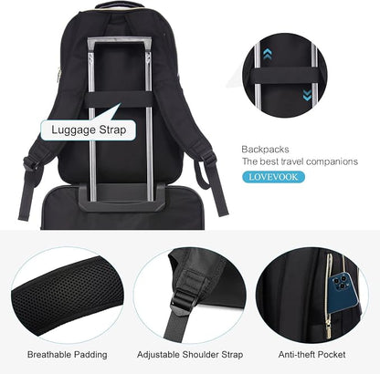 LOVEVOOK Laptop Backpack for Women, Stylish Quilted Backpacks Purse for - Image 4