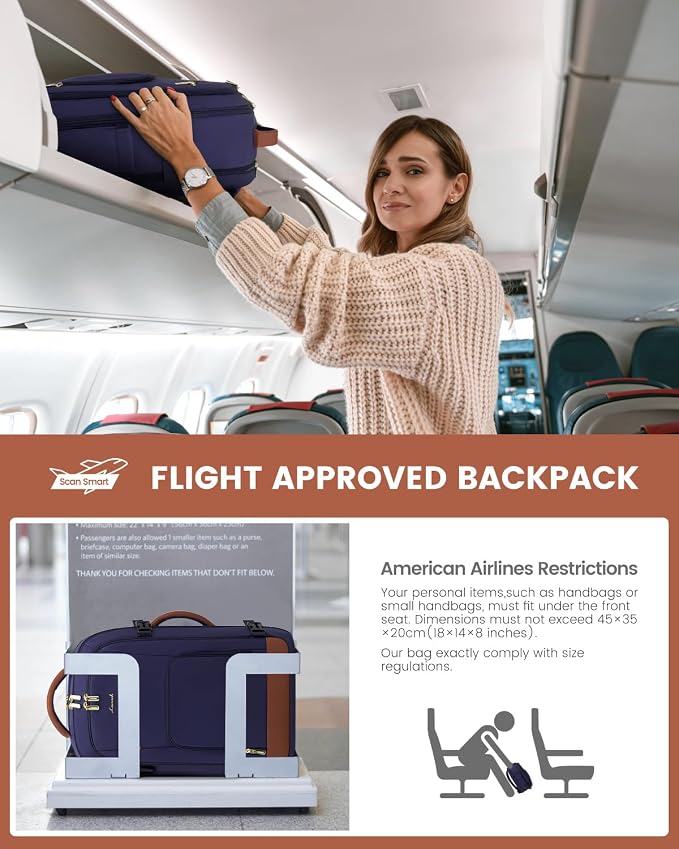 LOVEVOOK Travel Backpack For Women Flight Approved, 40L Large Carry On Backpack - Image 7