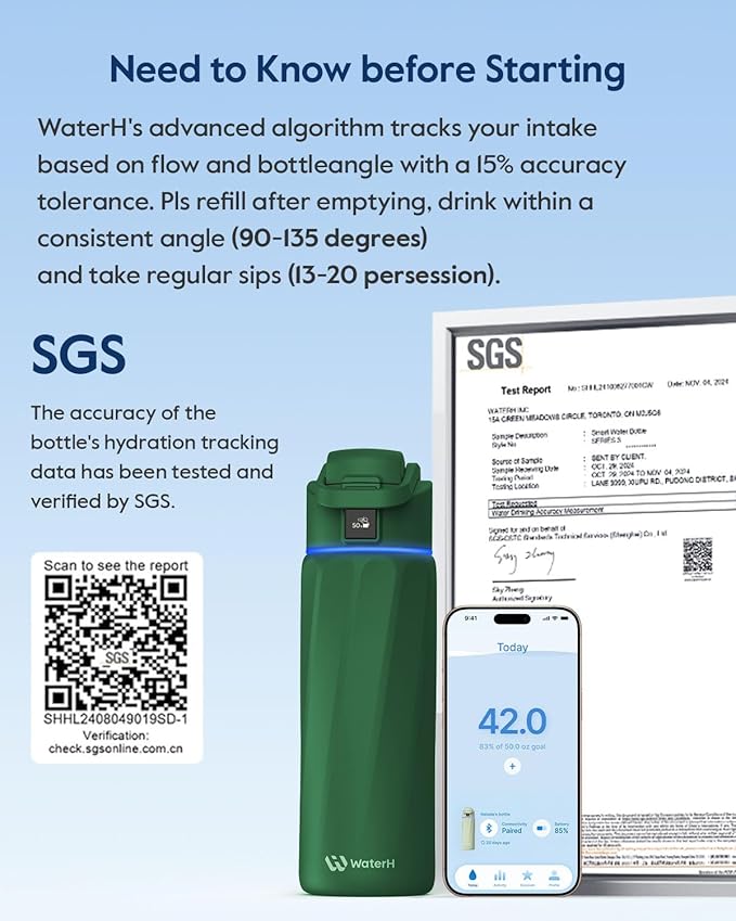 BOOST Smart Water Bottle that Reminds You to Drink, 24oz BPA-Free Stainless - Image 6