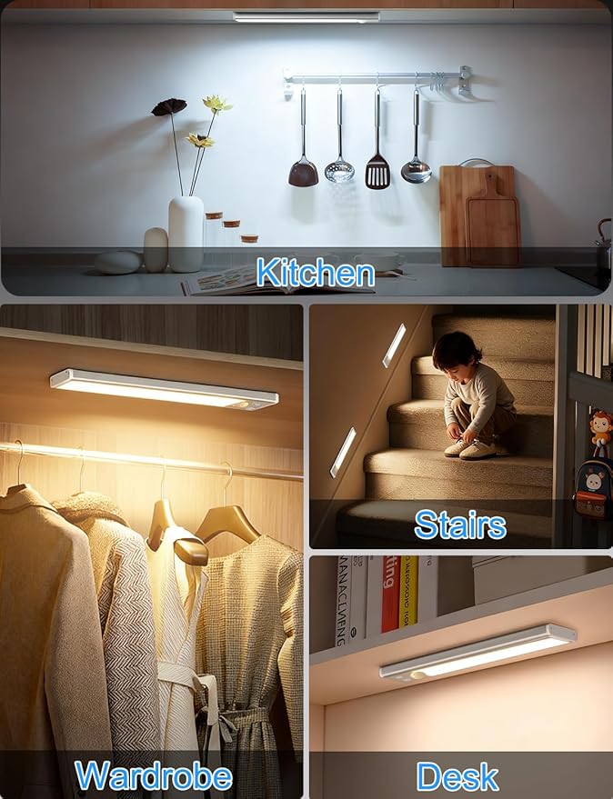 Under Cabinet Lighting with Charging Station, 2000mAh Rechargeable Motion - Image 5