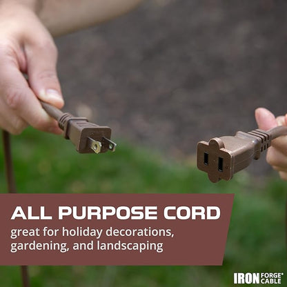 Iron Forge Cable 2 Prong Outdoor Extension Cord 25 ft, 16/2 SJTW 25 Foot Brown - Image 4
