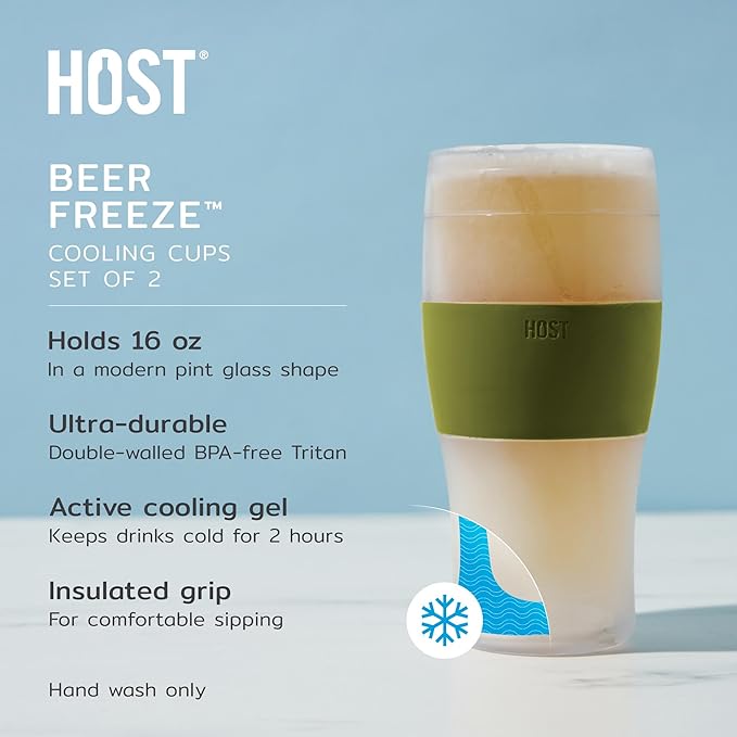 Host FREEZE Beer Cooling Cups, Frozen Beer Mugs, Freezable Pint Glass Set - Image 3