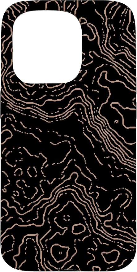 Topography Black & Brown Abstract Pattern Topographic Map Case by Unknown