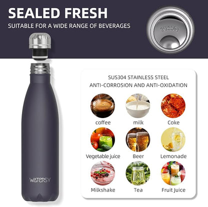 WATERSY Stainless Steel water bottles, 17oz/500ml Insulated Water Bottles - Image 8