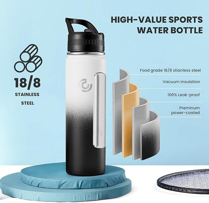COKTIK 22oz Sports Water Bottle, Stainless Steel Water Bottle - Image 3