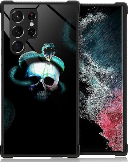 for Samsung Galaxy S22 Ultra Case, Skeleton Winding Snake Pattern Graphic by FKBRCL4U