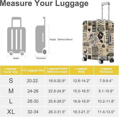 ANNA QUEEN Vintage Travel Collage Luggage Cover, Retro Suitcase Protector - Image 4