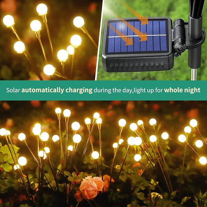 vignuto Solar Lights Outdoor Waterproof 4 Pack of 32 LEDs Garden Patio Firefly - Image 3