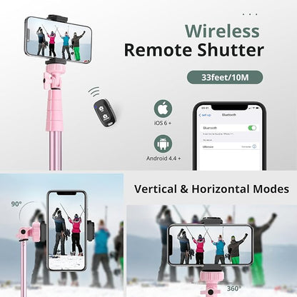 SENSYNE 88" Phone Tripod & Selfie Stick, Extendable Cell Phone Tripod Stand - Image 6