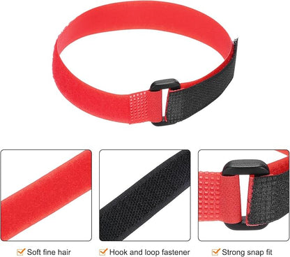 MECCANIXITY 5Pcs Reusable Battery Tie Down Straps, 0.8x16" Red Nylon - Image 3