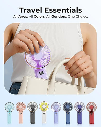 TUNISE Portable Handheld Fan, 180 Adjustable, 6 Speed Wind, USB Rechargeable - Image 6