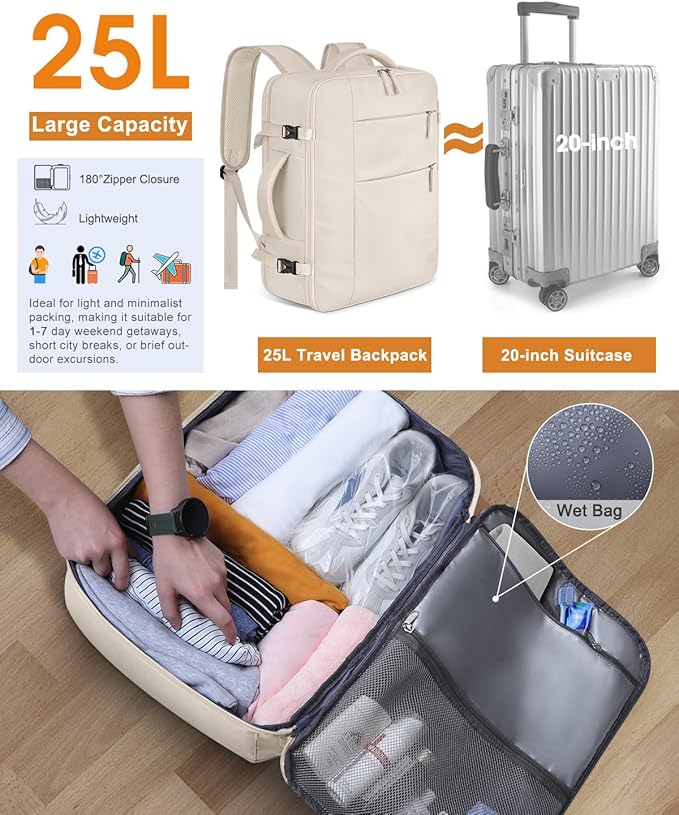 Capolo Travel Backpack for Women Men Waterproof Laptop Backpack Airlines - Image 4