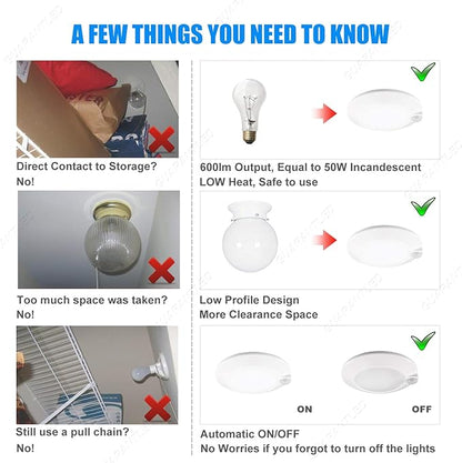 Closet Lights Motion Sensored Indoor Ceiling Mount LED-10W 3000K Closet Stair - Image 4