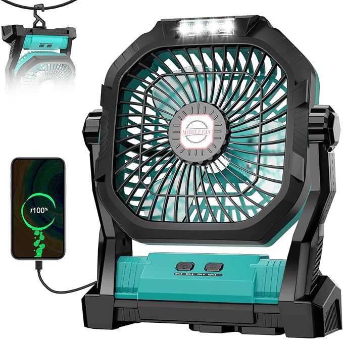 Camping Fan Rechargeable, 20000mAh Battery Powered Portable Fan - Image 2