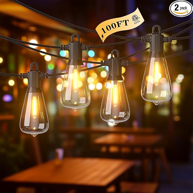 FOOMAN LED Outdoor String Lights, 100FT Outside Waterproof Patio Lights by FOOMAN