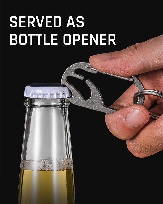 TISUR Titanium Carabiner Keychain Clip, Anti-Lost Key Ring Holder, Self-Locking - Image 8
