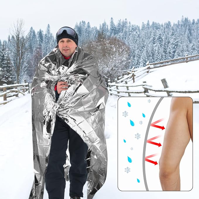 QIO CHUANG Emergency Mylar Thermal Blankets -Space Blanket Survival kit Camping - Image 6